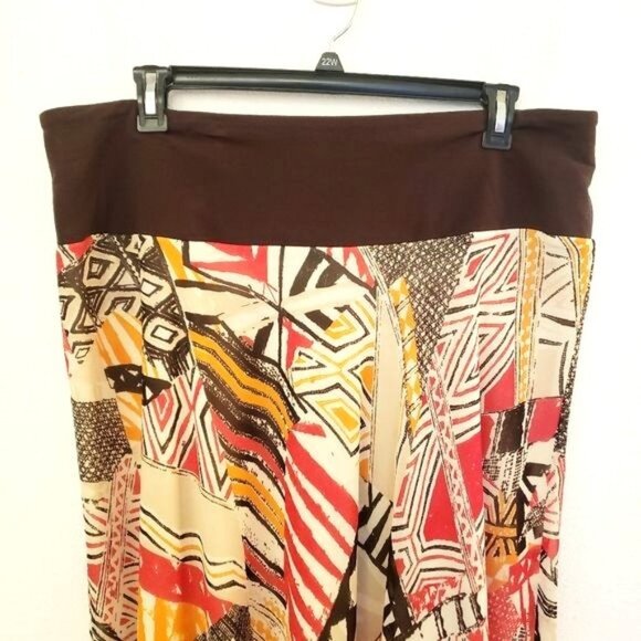 Vintage Jones New York Abstract Brightly Printed Flowy Maxi Skirt Size 2X EUC - Picture 8 of 10